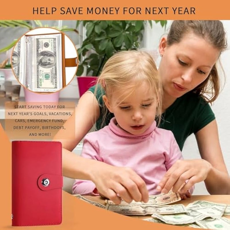 SUSOYAOCHEN 100 Envelope Challenge Binder,Savings Challenges Book with Envelopes,Envelopes Money Saving Challenge Savings Binder Successfully Reach Your Savings Goals (Pink B) - Image 4